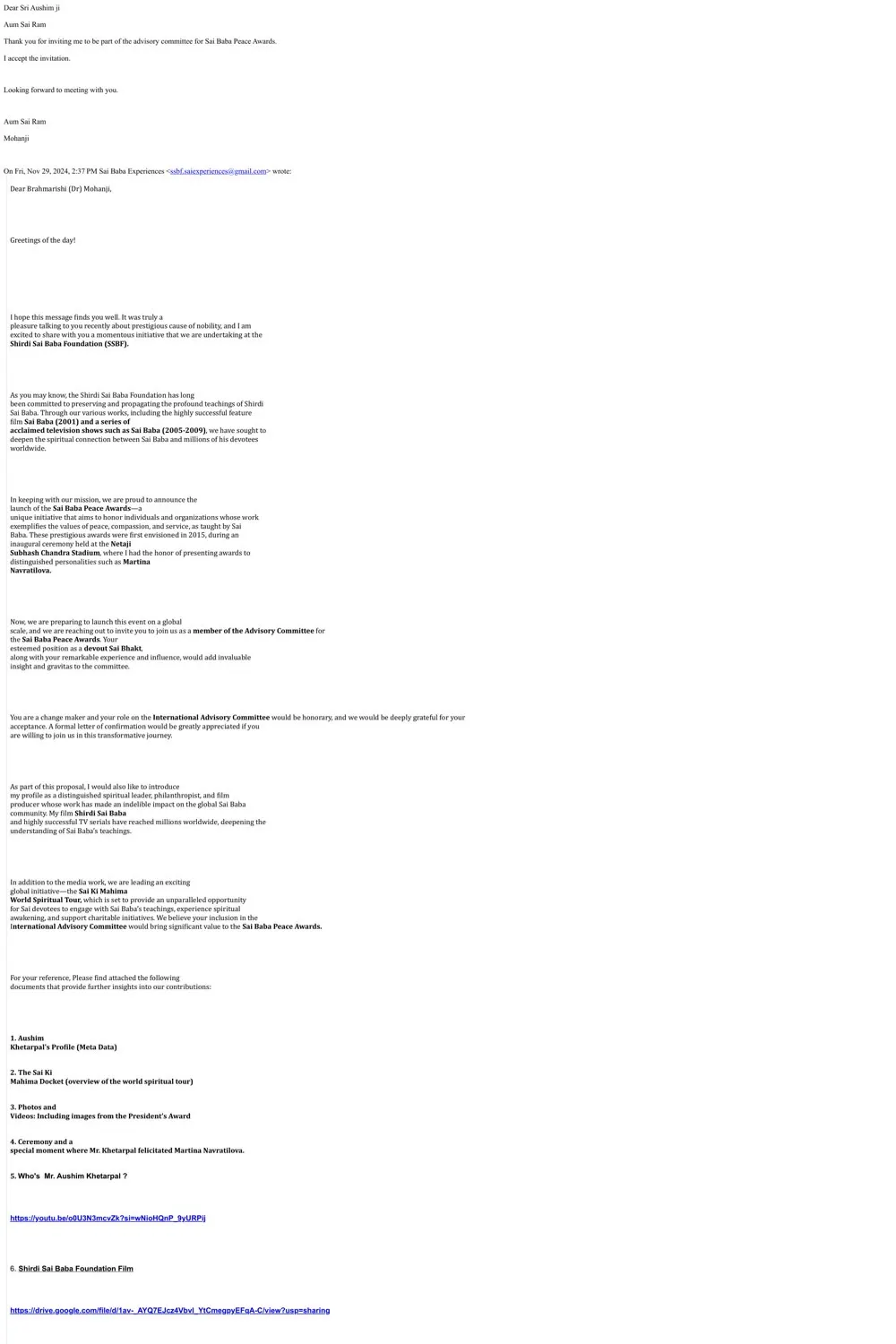 Email Confirmation — Mohanji